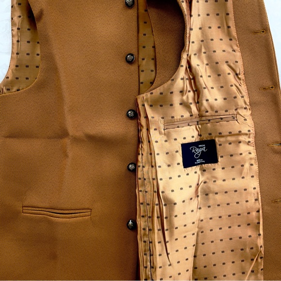Men’s Mustard Waistcoat Nehru Jacket - Picture 7 of 7